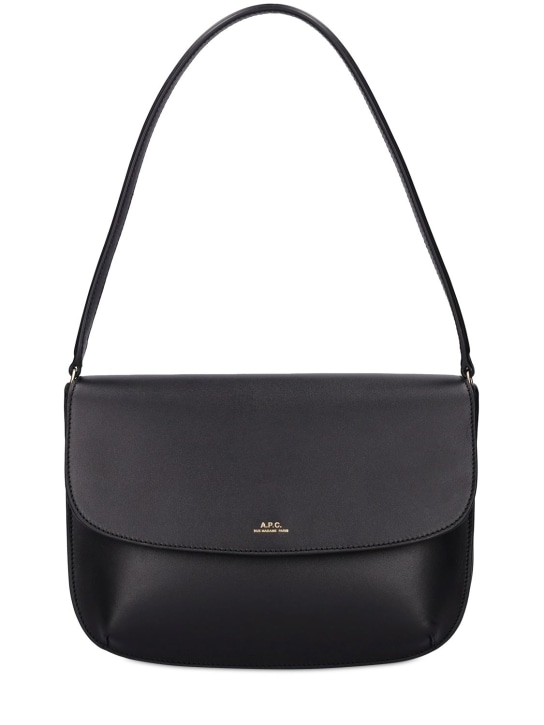 A.P.C.: Sarah leather shoulder bag - Black - women_0 | Luisa Via Roma