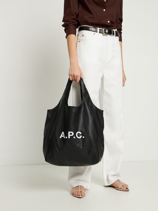 A.P.C.: Ninon faux leather tote bag - Black - women_1 | Luisa Via Roma