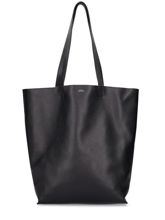 A.P.C.: Cabas Maiko leather tote bag - Black - women_0 | Luisa Via Roma