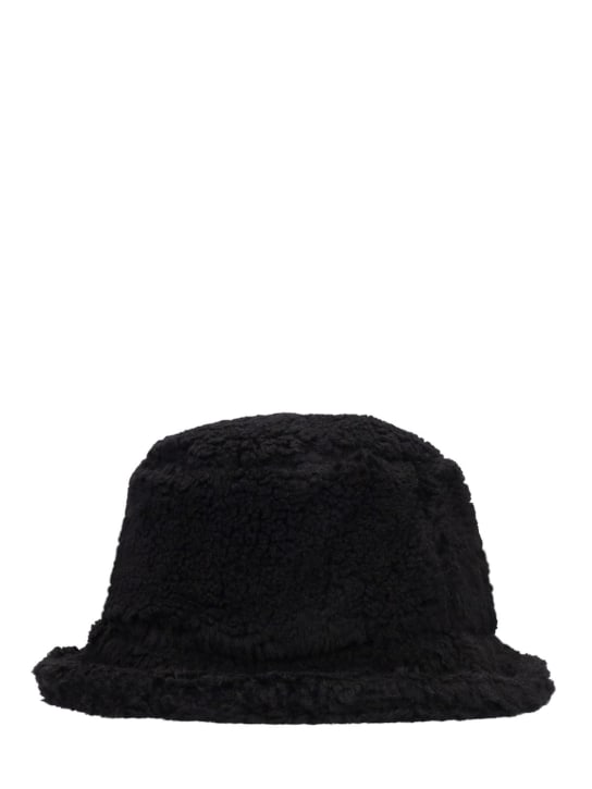 Stand Studio: Wera faux fur bucket hat - Black - women_1 | Luisa Via Roma