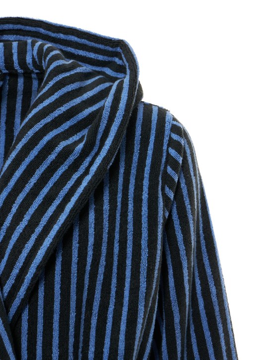 Tekla: Black & Blue bathrobe - Blue - women_1 | Luisa Via Roma