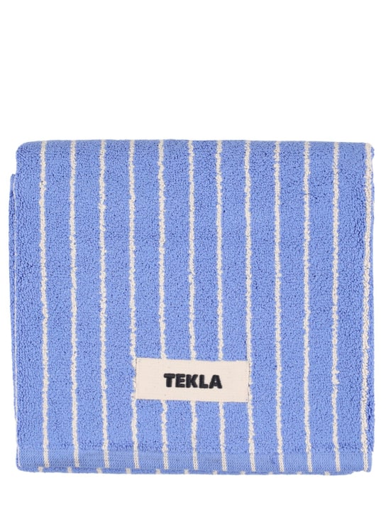 Tekla: Clear Blue Stripes bath mat - Blue - ecraft_0 | Luisa Via Roma