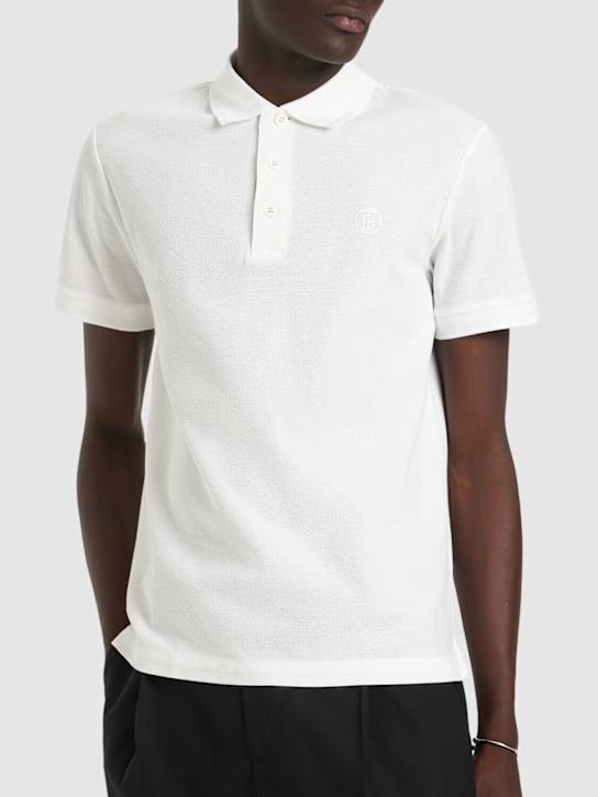 Burberry: Poloshirt mit TB-Kreisstickerei „Eddie“ - men_1 | Luisa Via Roma