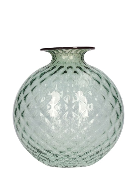 Venini: Vase „Monofiori Balloton Verde Rio/Rosso“ - Grün - ecraft_0 | Luisa Via Roma