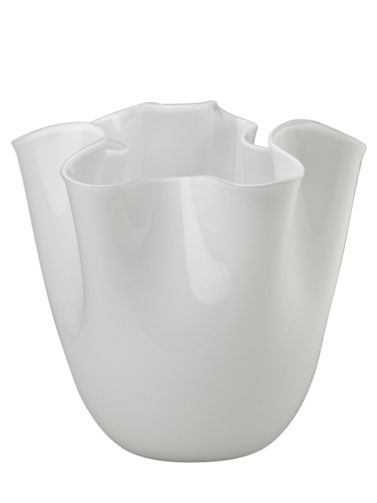 Venini: Fazzoletto Opalino vase - Beyaz - ecraft_0 | Luisa Via Roma