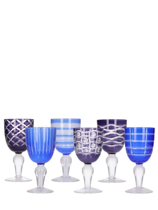 Polspotten: Set de 6 copas de vino - Azul - ecraft_0 | Luisa Via Roma