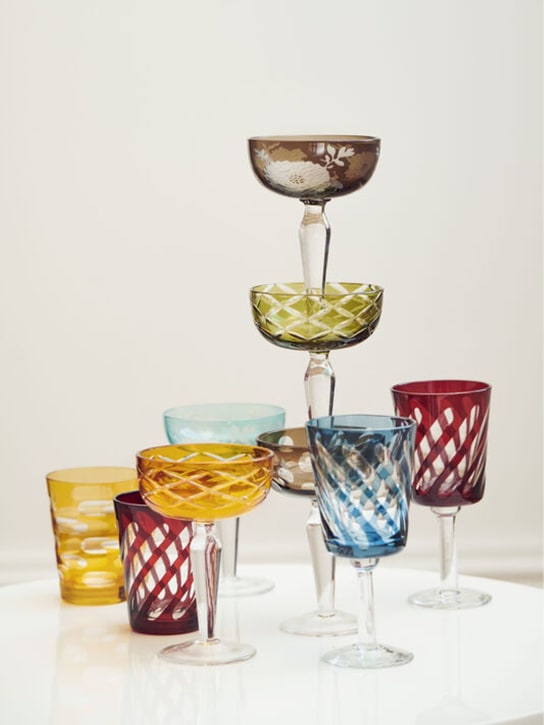 Polspotten: Set of 4 Tubular wine glasses - Multicolor - ecraft_1 | Luisa Via Roma