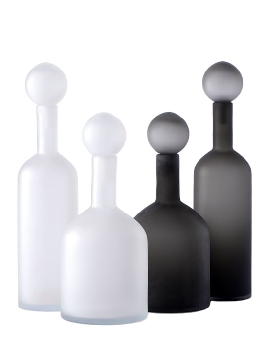 Polspotten: Bubbles & Bottles ボトル 4点セット - ブラック/ホワイト - ecraft_1 | Luisa Via Roma