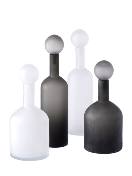 Polspotten: Set: 4 Flaschen „Bubbles & Bottles“ - Schwarz/Weiß - ecraft_0 | Luisa Via Roma
