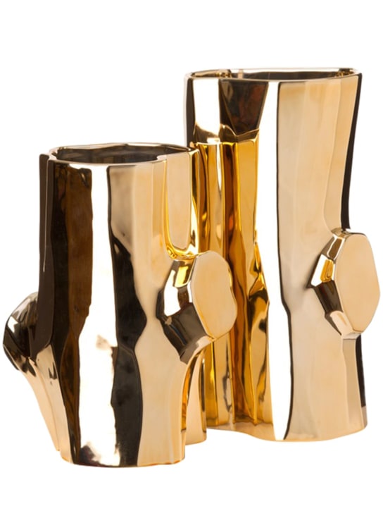 Polspotten: Vase „Log“ - Gold - ecraft_1 | Luisa Via Roma