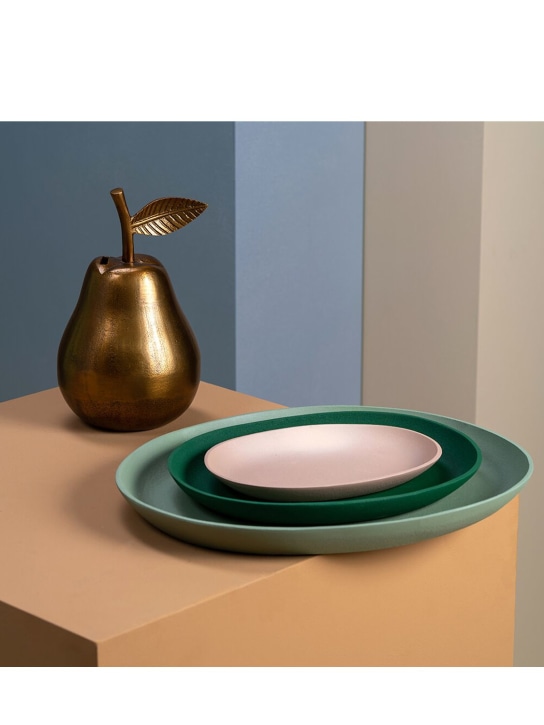 Polspotten: Set of 3 decorative Greek trays - Green - ecraft_1 | Luisa Via Roma