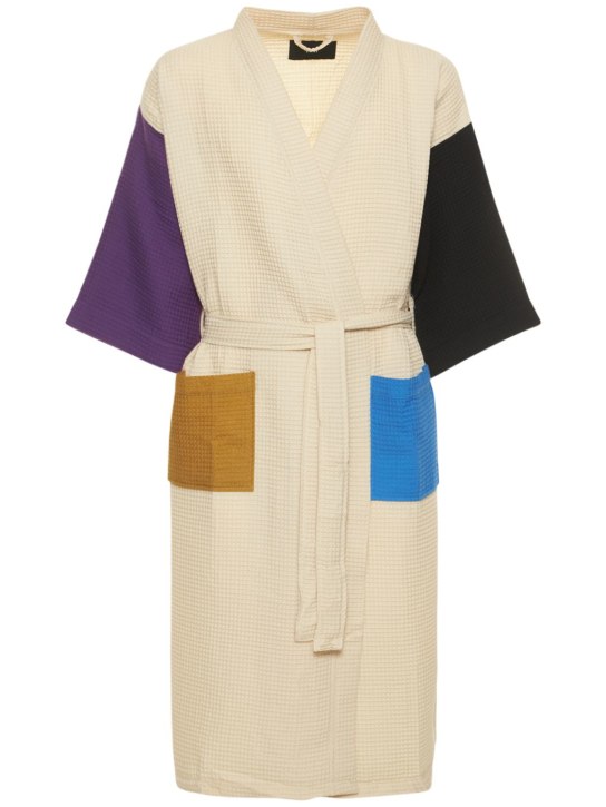 HAY: Waffle cotton blend bathrobe - Multicolor - women_0 | Luisa Via Roma