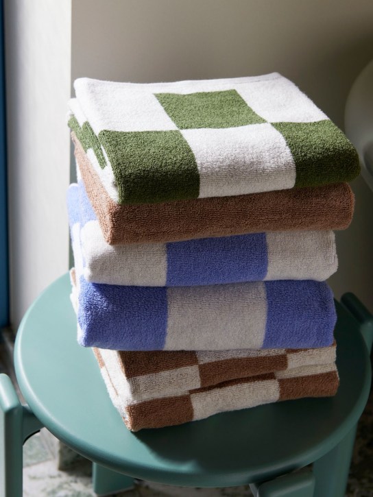 HAY: Check cotton hand towel - Mavi - ecraft_1 | Luisa Via Roma