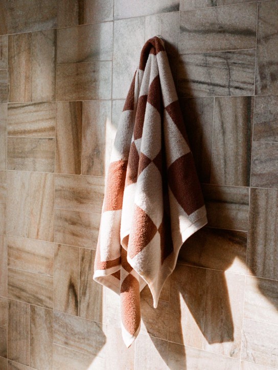 HAY: Check cotton hand towel - Brown - ecraft_1 | Luisa Via Roma