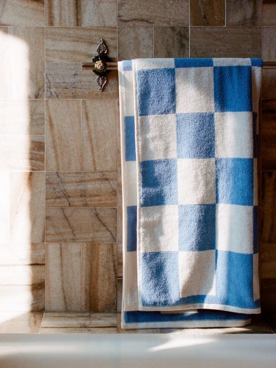 HAY: 格纹棉质浴巾 - 蓝色 - ecraft_1 | Luisa Via Roma