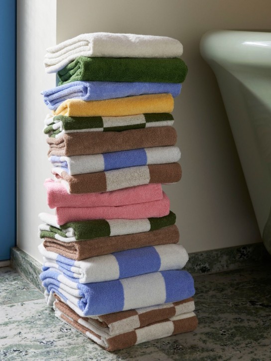 HAY: 格纹棉质浴巾 - 棕色 - ecraft_1 | Luisa Via Roma
