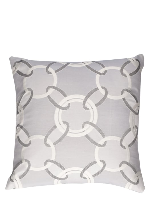 Frette: Lux Chains cushion - Grey/Ivory - ecraft_0 | Luisa Via Roma