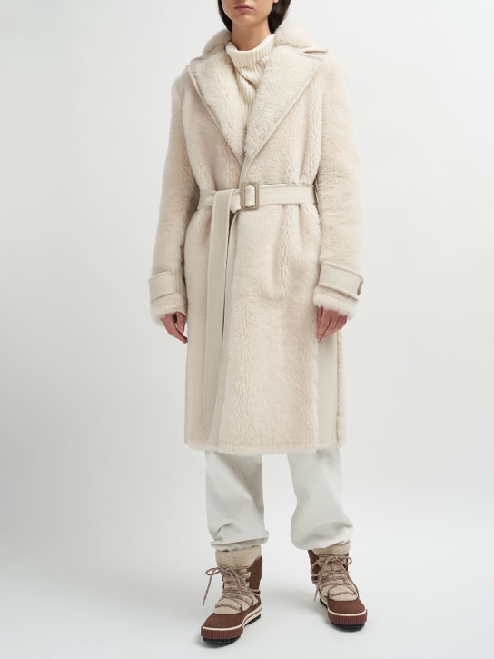 Loro Piana: Shearling & cashmere coat - women_1 | Luisa Via Roma