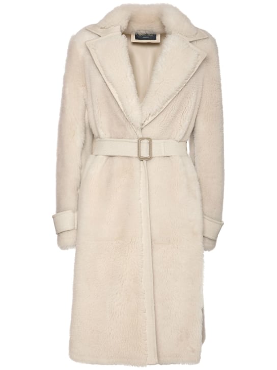 Loro Piana: Shearling & cashmere coat - women_0 | Luisa Via Roma