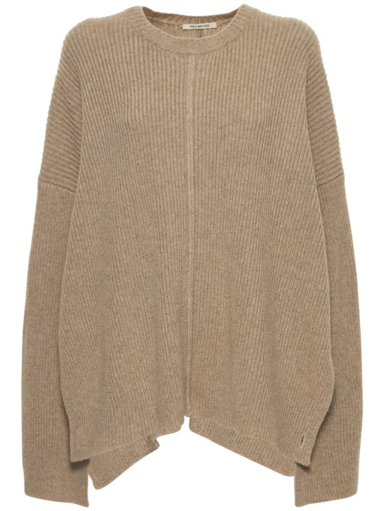 Peter Do: Cashmere & wool knit cape sweater - Beige - women_0 | Luisa Via Roma
