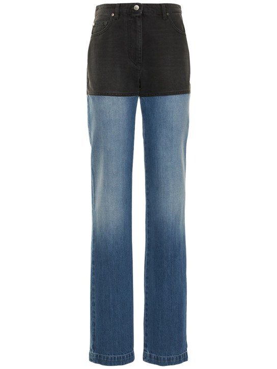 Peter Do: Jeans aus Baumwolldenim „Combination“ - Lt Blue/Black - women_0 | Luisa Via Roma