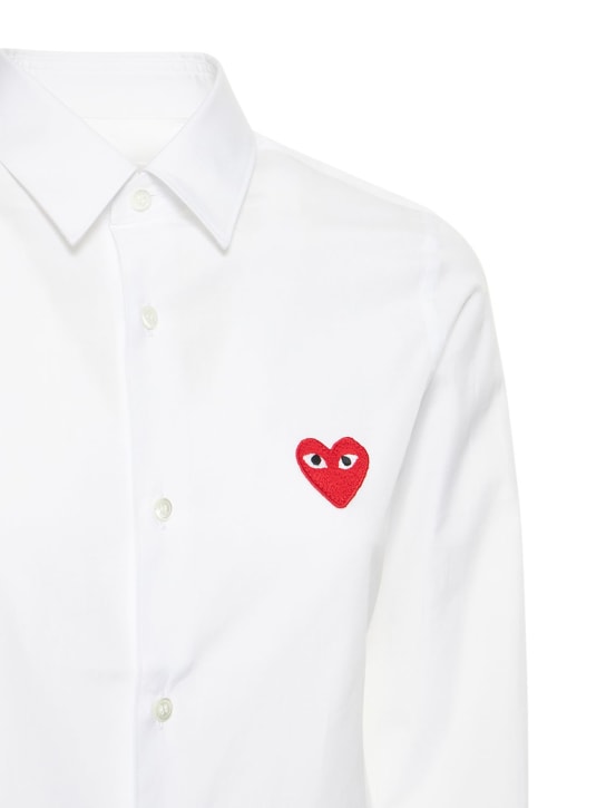 Comme des Garçons Play: Chemise en coton à logo - Blanc - women_1 | Luisa Via Roma