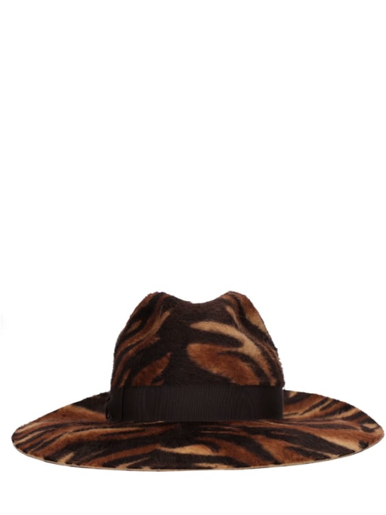 Borsalino: Ada striped fur felt hat - women_0 | Luisa Via Roma