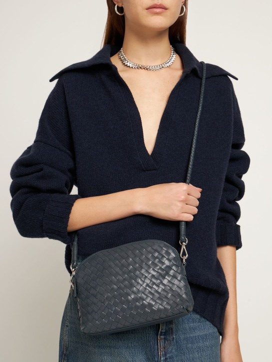 Dragon Diffusion: Chunky Fellini leather shoulder bag - Marine Blue - women_1 | Luisa Via Roma