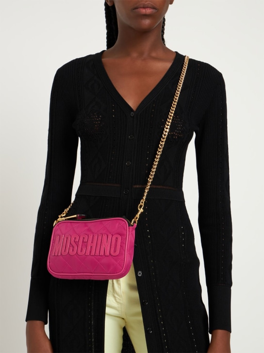 Moschino: Logo quilted shoulder bag - women_1 | Luisa Via Roma