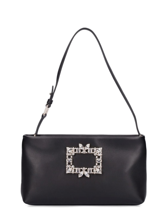 Roger Vivier: Mini RV Nightlily leather shoulder bag - Black - women_0 | Luisa Via Roma