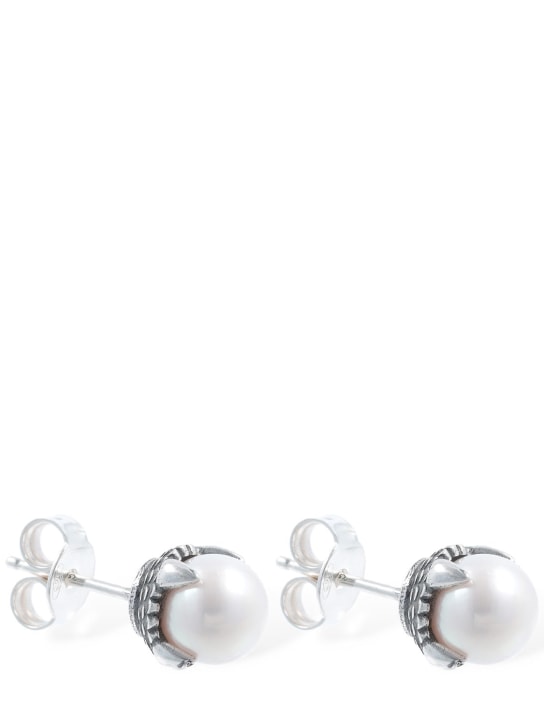 Emanuele Bicocchi: 6.5mm pearl stud earrings - İnci - men_1 | Luisa Via Roma