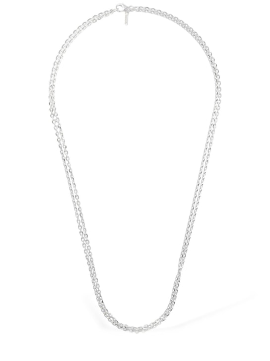 Emanuele Bicocchi: Ice double chain long necklace - Silver - men_0 | Luisa Via Roma