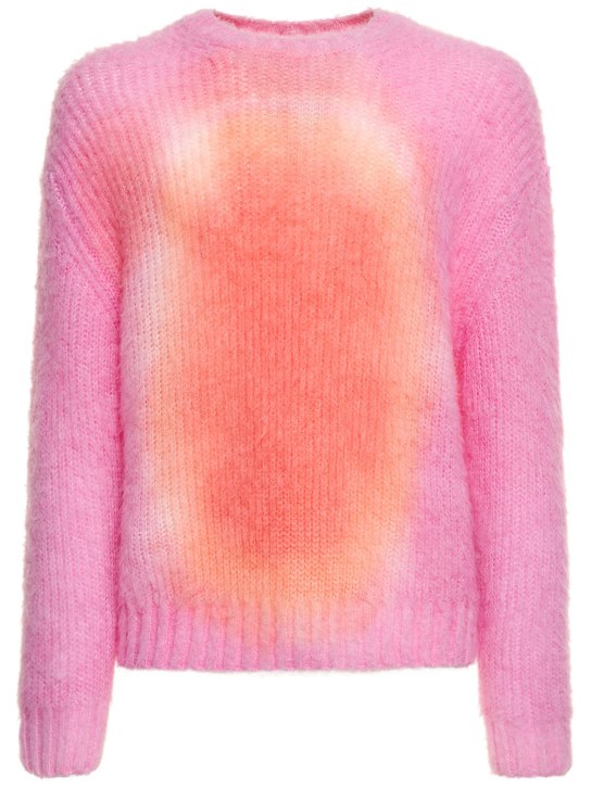 MSGM: Tie dye mohair blend knit sweater - men_0 | Luisa Via Roma