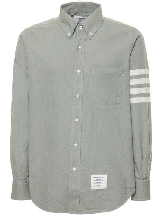 Thom Browne: 4 Bar cotton shirt - men_0 | Luisa Via Roma