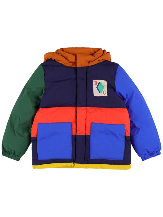 Bobo Choses: Color block recycled nylon puffer jacket - kids-boys_0 | Luisa Via Roma