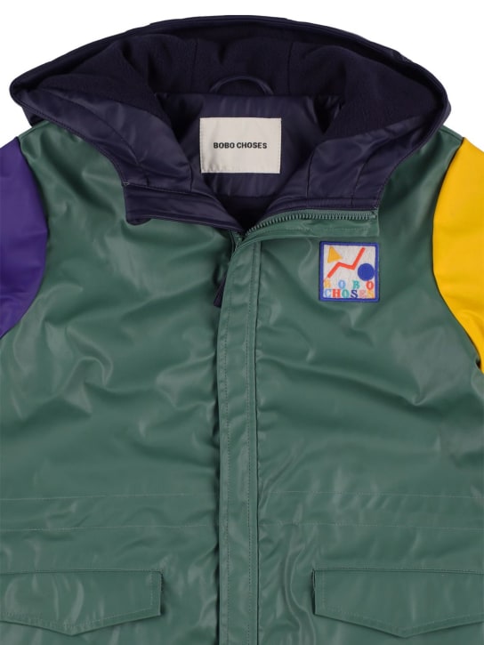 Bobo Choses: Logo patch color block raincoat - kids-boys_1 | Luisa Via Roma