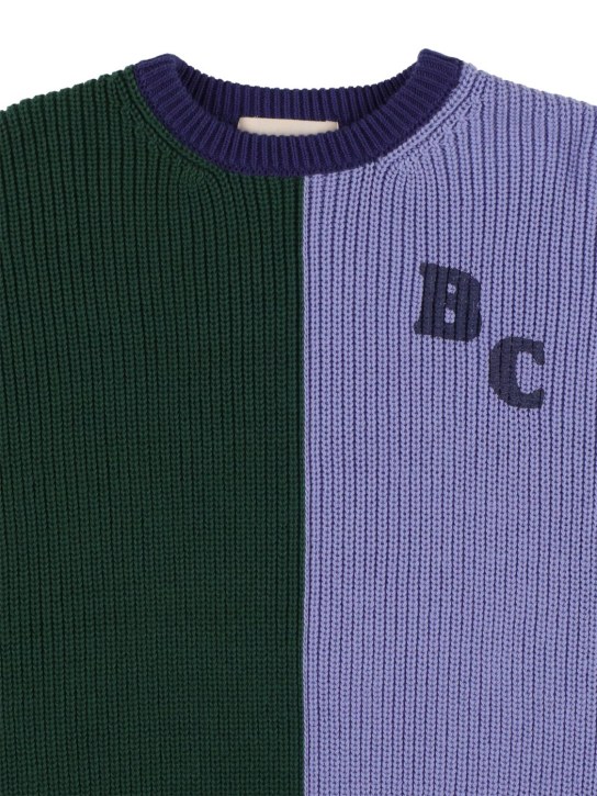 Bobo Choses: Color block cotton knit sweater - kids-girls_1 | Luisa Via Roma