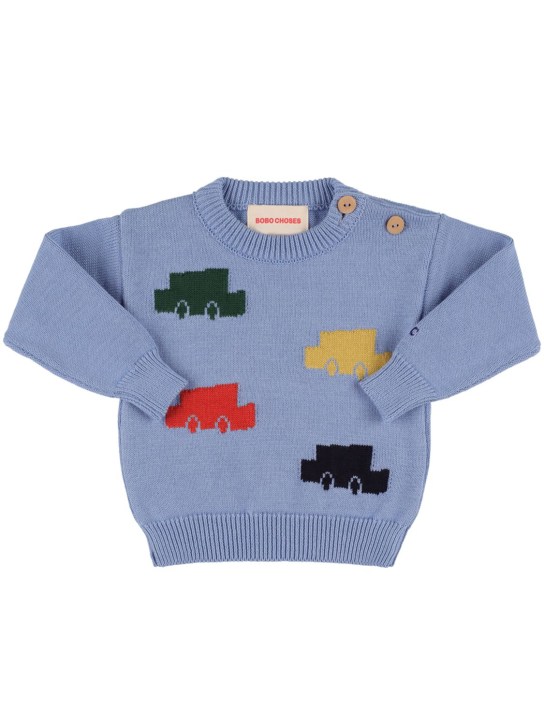 Bobo Choses: Suéter de punto de algodón con intarsia - kids-boys_0 | Luisa Via Roma