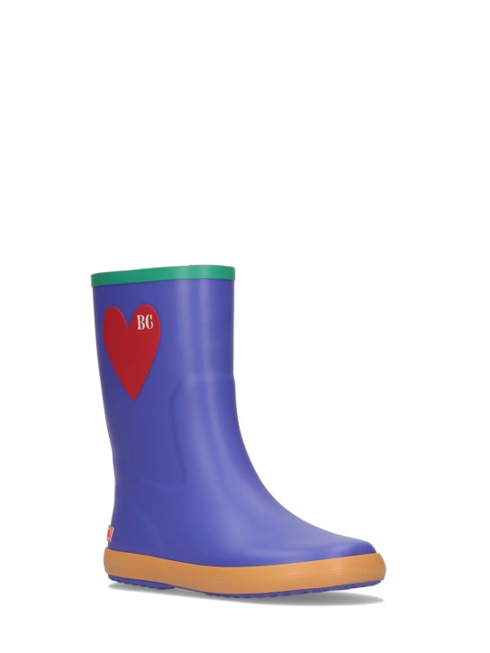 Bobo Choses: Rubber rain boots w/ heart patch - kids-boys_1 | Luisa Via Roma