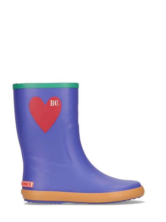 Bobo Choses: Rubber rain boots w/ heart patch - kids-boys_0 | Luisa Via Roma