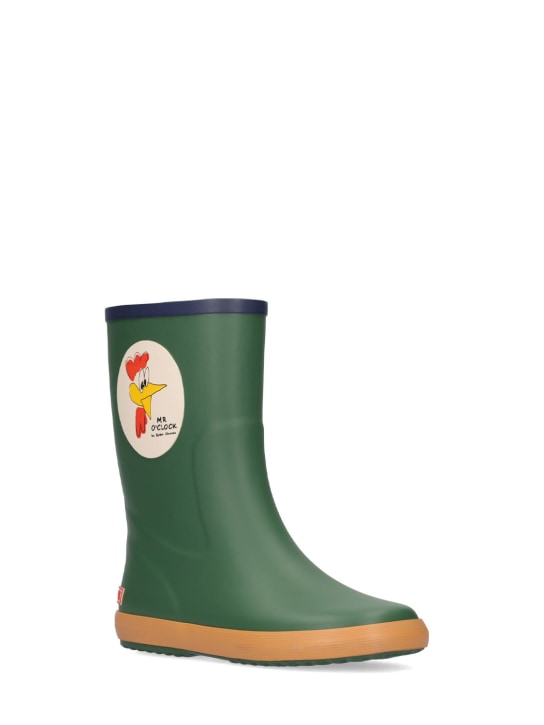 Bobo Choses: Rubber rain boots w/ chicken print - kids-boys_1 | Luisa Via Roma