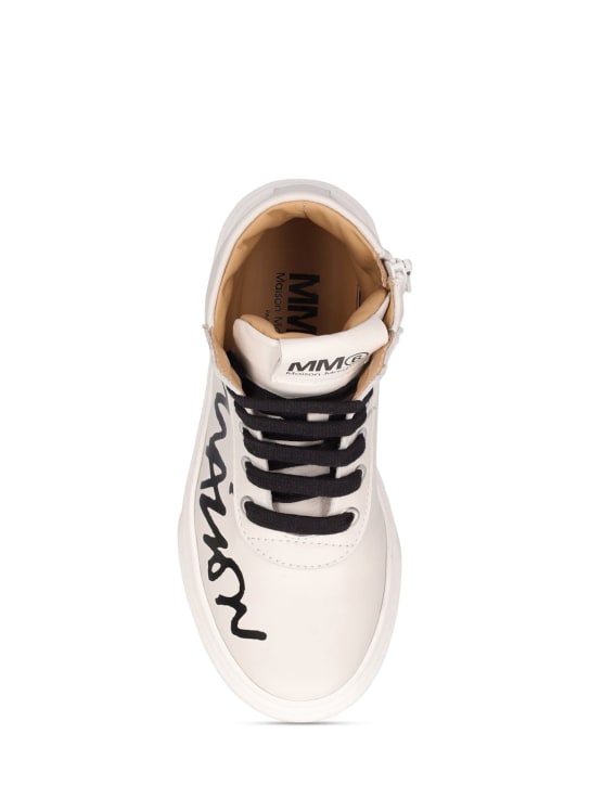 MM6 Maison Margiela: Sneakers in pelle con logo - kids-boys_1 | Luisa Via Roma