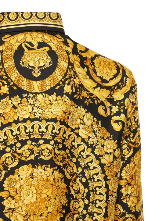 Versace: Barocco print silk twill shirt - men_5 | Luisa Via Roma