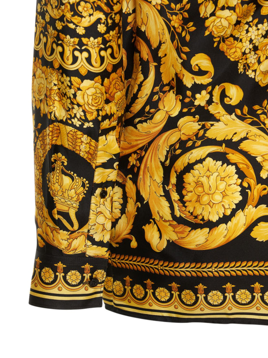 Versace: Barocco print silk twill shirt - men_6 | Luisa Via Roma