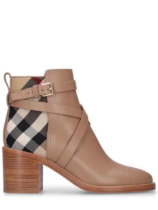 Burberry: 70mm New Pryle leather ankle boots - Beige - women_0 | Luisa Via Roma