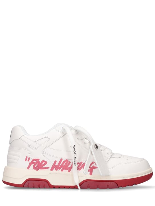 Off-White: LVR Exclusive Sneakers Out Of Office 30mm - White/Barolo - women_0 | Luisa Via Roma