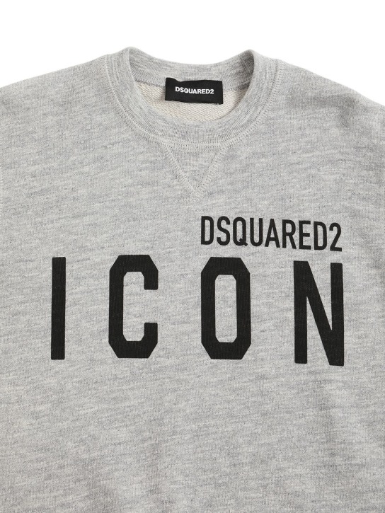Dsquared2: Icon print cotton sweatshirt - kids-boys_1 | Luisa Via Roma