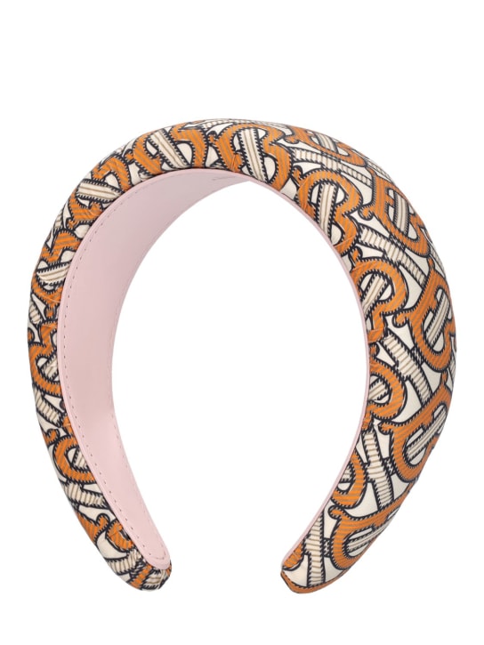 Burberry: Monogram print cotton headband - Multicolor - kids-girls_0 | Luisa Via Roma