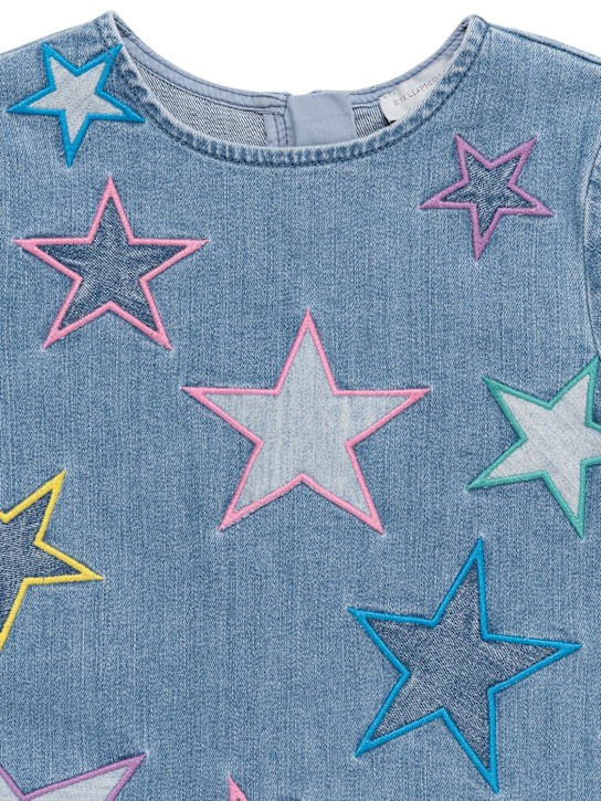 Stella McCartney Kids: KLEID AUS BIO-DENIM MIT STERNMOTIV - Denim/Bunt - kids-girls_1 | Luisa Via Roma