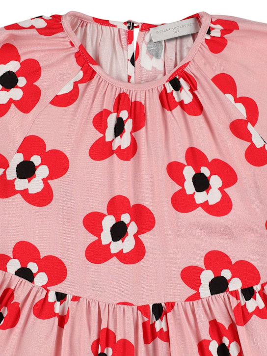 Stella McCartney Kids: Kleid aus Viskosetwill mit Druck - Pink/Multi - kids-girls_1 | Luisa Via Roma